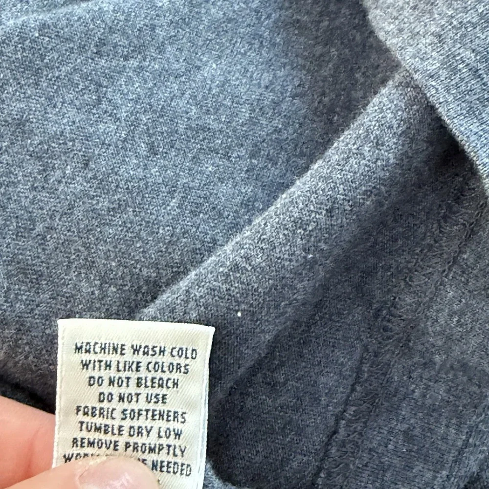 LL Bean‎ Carefree Unshrinkable Turtleneck Cotton Top Mens Size LT Gray Layers